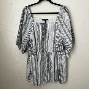 NWT Lane Bryant Eyelet stripe babydoll top▪️size 20